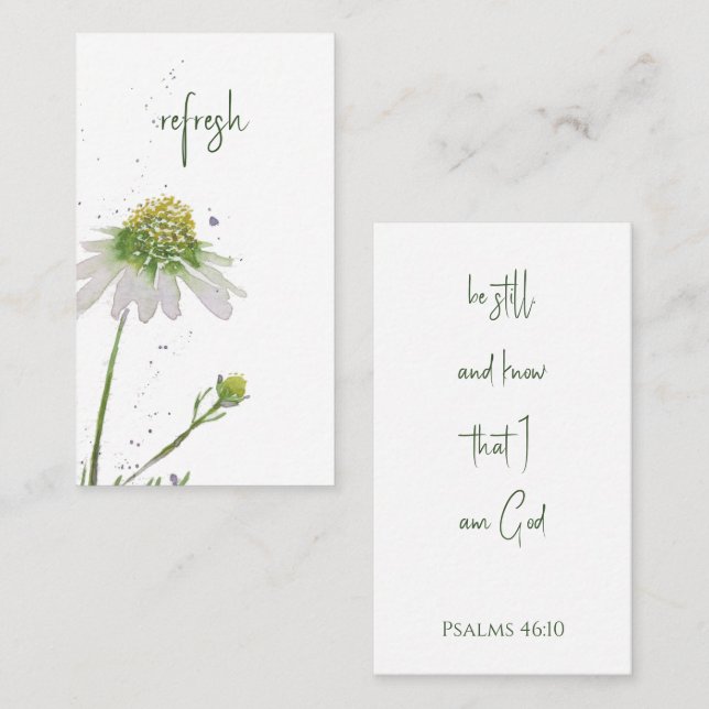 Original Watercolor Wildflower Custom Bible Verse Business Card (Front/Back)