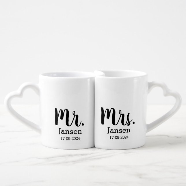 Original wedding gift to coffee lovers coffee mug set (Front Nesting)