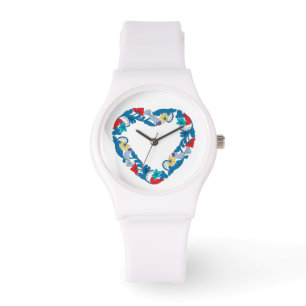 Original Wedding love birds in the flowers heart Watch
