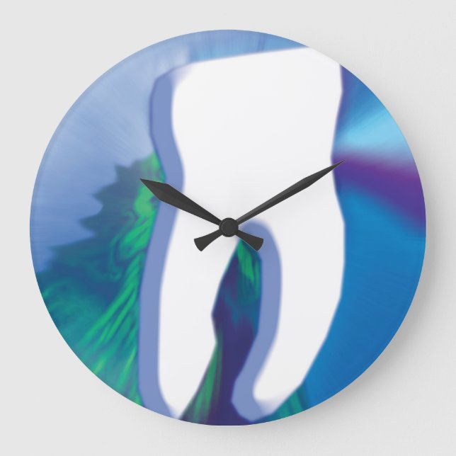 Original White Tooth Design Dentist Wall Clock (Front)