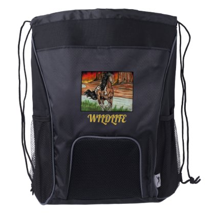 Original Wild Pony Bookbag Drawstring Backpack