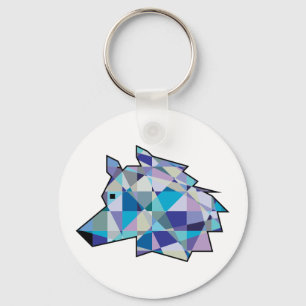 Original Wolf Head graphic art Profile Wolf face Keychain