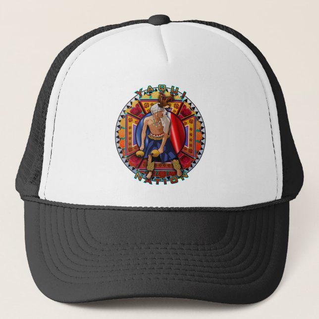 Original Yaqui Deer Dancer design Trucker Hat (Front)