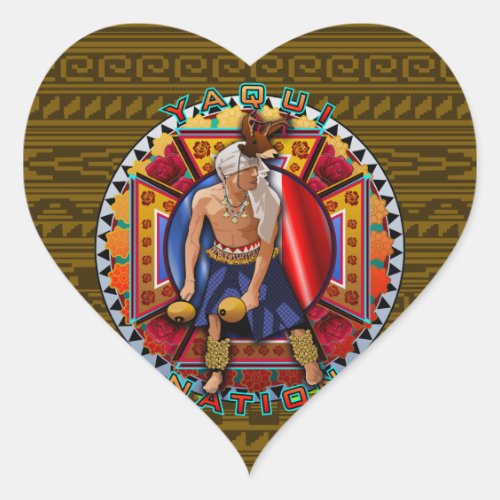 Original Yaqui Nation Deer Dancer Heart Sticker