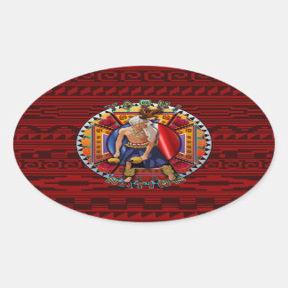 Original Yaqui Nation Deer Dancer Oval Sticker