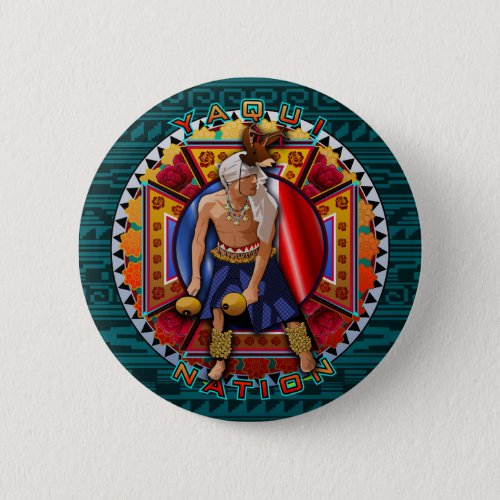 Original Yaqui Nation Deer Dancer Pinback Button