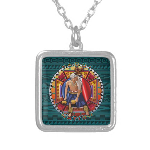 Original Yaqui Nation Deer Dancer Silver Plated Necklace
