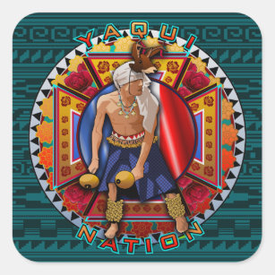 Original Yaqui Nation Deer Dancer Square Sticker