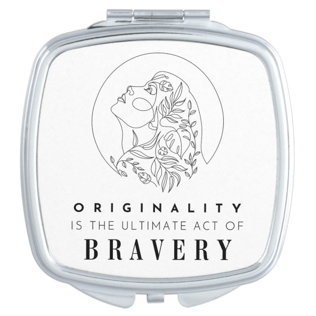 Originality is Brave Positive Affirmation Compact Mirror (Front)
