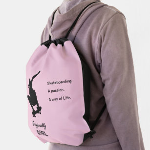 "Originally Girl" Drawstring Backpack 