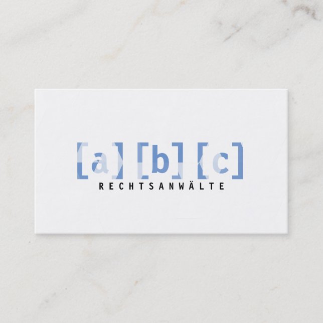 Originelle Visitenkarte mit blau Business Card (Front)