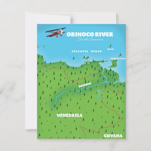 Orinoco River South American Map (Front)
