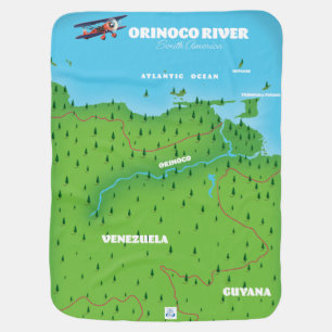 Orinoco River South American Map Baby Blanket