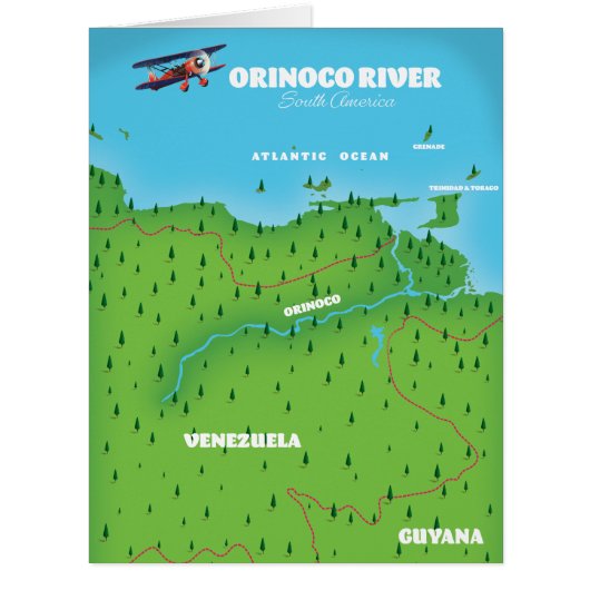 Orinoco River South American Map Cards (Front)