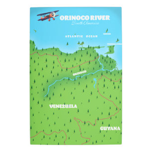 Orinoco River South American Map Metal Print