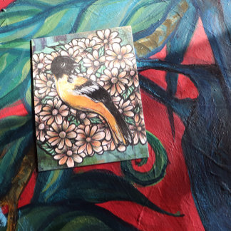 Oriole Bird Art bird watching designs watercolor   Holiday Postcard