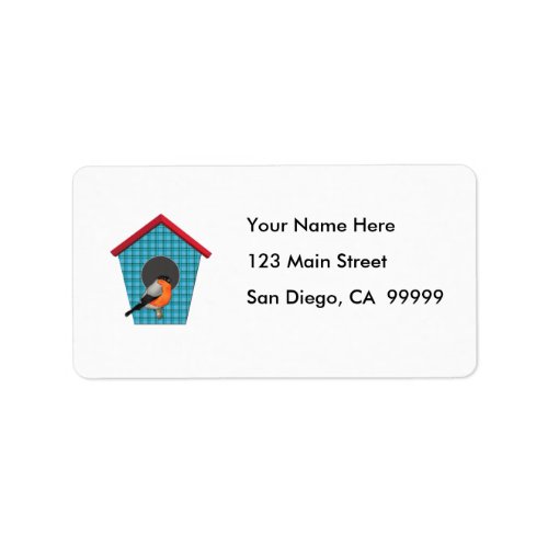 Oriole on Blue Plaid House Label