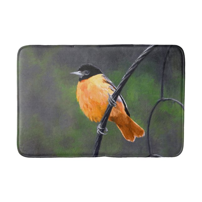 Oriole Painting - Original Bird Art Bathroom Mat (Front)