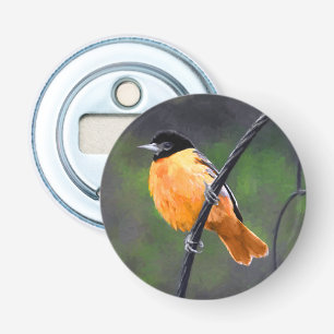 Oriole Painting - Original Bird Art Bottle Opener