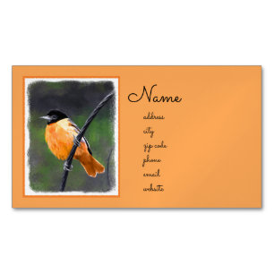 Oriole Painting - Original Bird Art Business Card Magnet