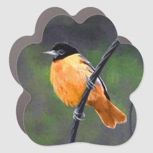 Oriole Painting - Original Bird Art Car Magnet