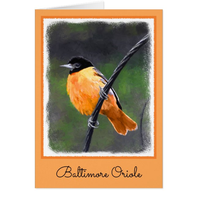 Oriole Painting - Original Bird Art Cards (Front)