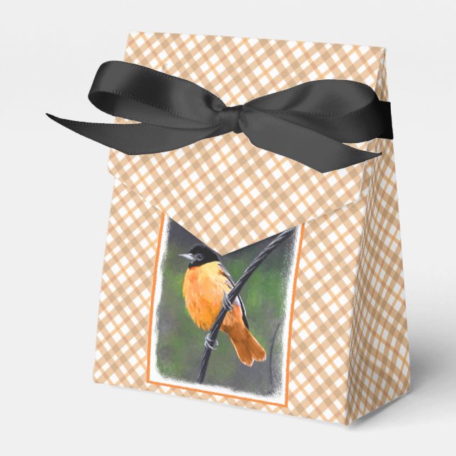 Oriole Painting - Original Bird Art Favor Boxes (Front Side)