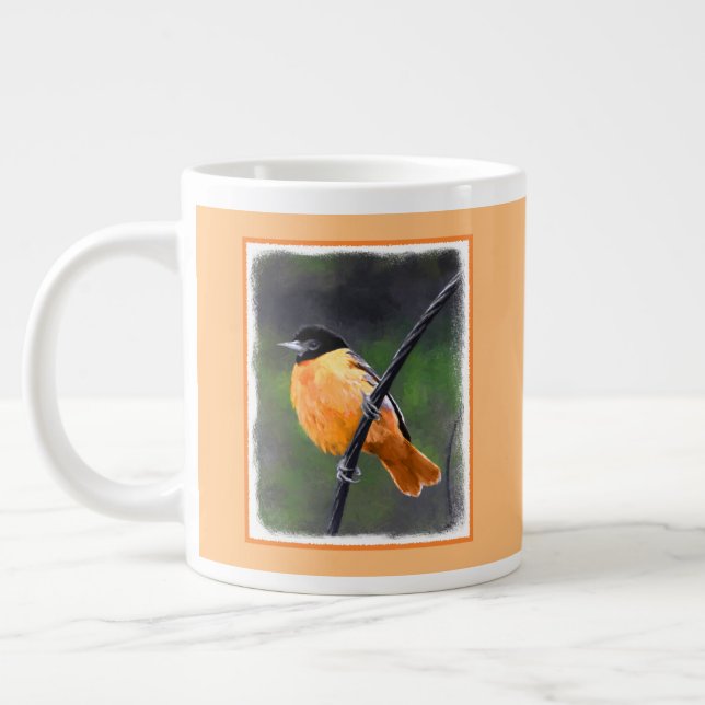 Oriole Painting - Original Bird Art Giant Coffee Mug (Left)