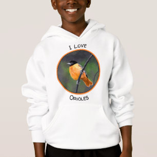 Oriole Painting - Original Bird Art Hoodie