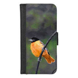 Oriole Painting - Original Bird Art iPhone 8/7 Wallet Case