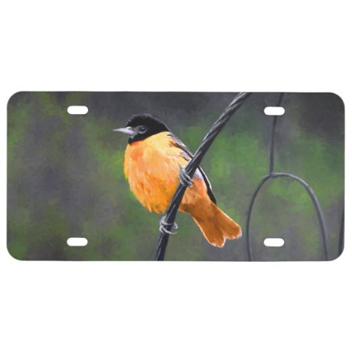 Oriole Painting _ Original Bird Art License Plate