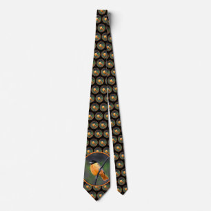 Oriole Painting - Original Bird Art Neck Tie