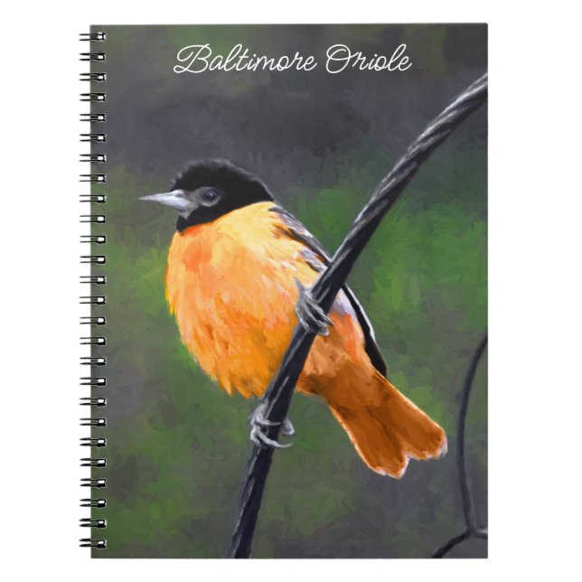 Oriole Painting - Original Bird Art Notebook (Front)
