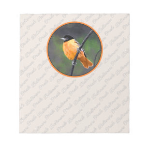 Oriole Painting - Original Bird Art Notepad