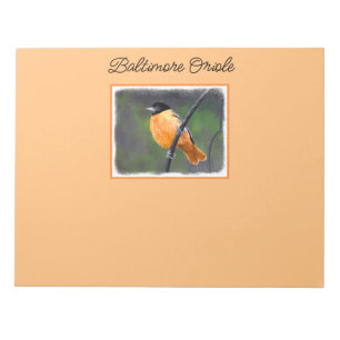 Oriole Painting - Original Bird Art Notepad