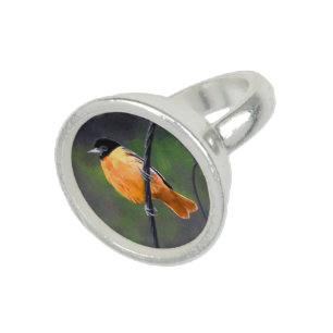 Oriole Painting - Original Bird Art Ring
