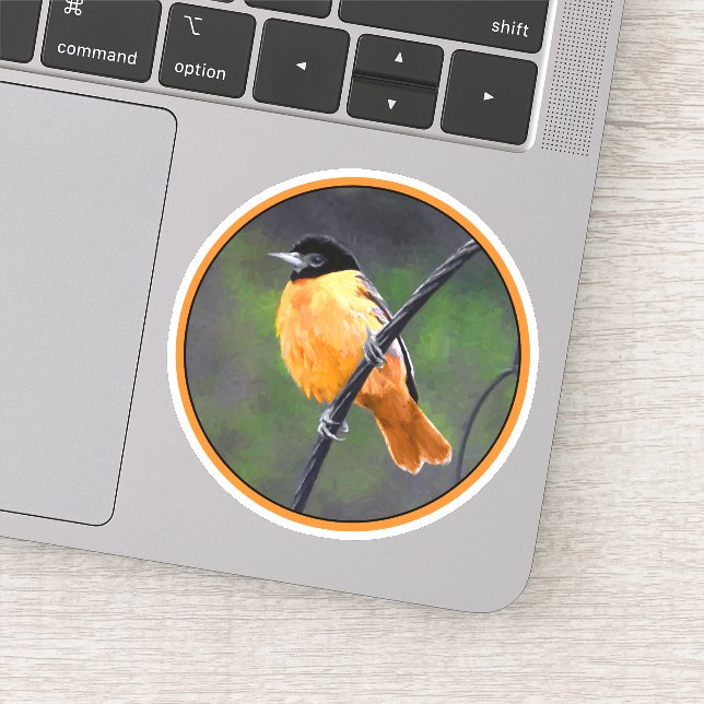 Oriole Painting - Original Bird Art Sticker (Detail)