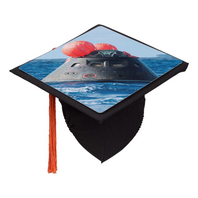 Orion Capsule Spacecraft Ocean Recovery Graduation Cap Topper (Angled)