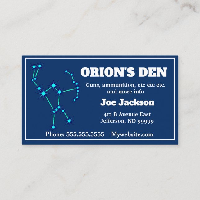 Orion Constellation Any Business Business Card (Front)