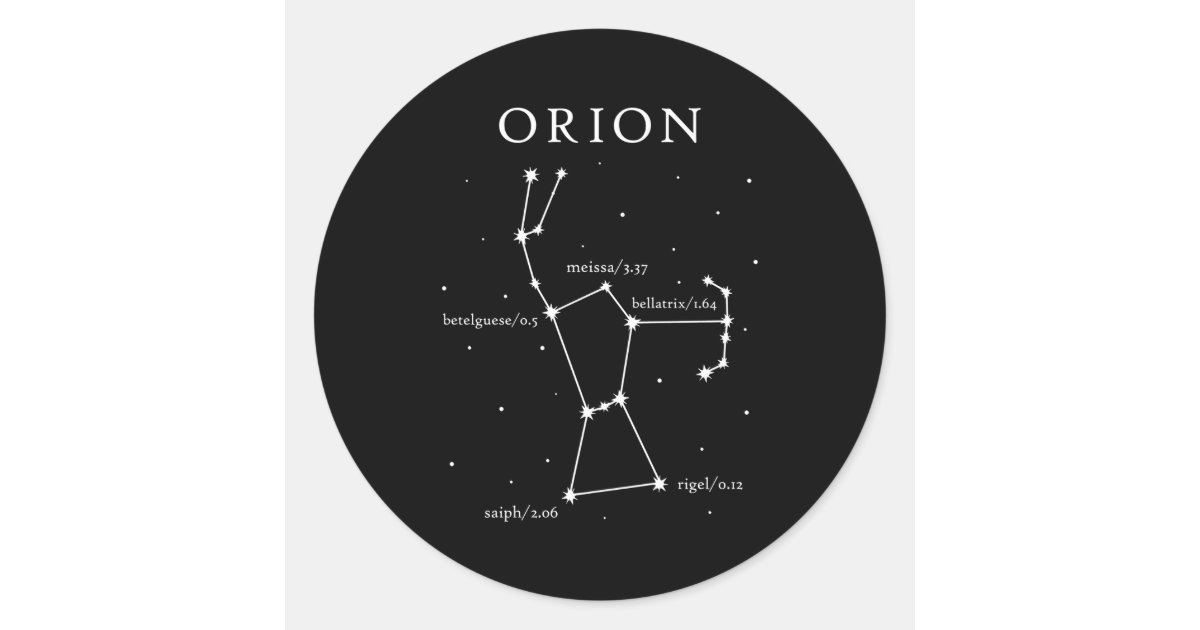 Orion Constellation Astronomy Stargazing Classic Round Sticker | Zazzle