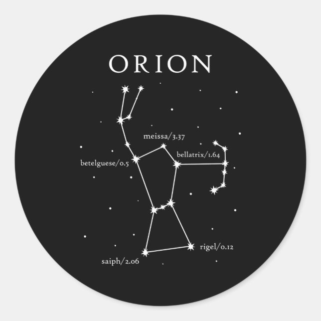 Orion Constellation Astronomy Stargazing Classic Round Sticker (Front)
