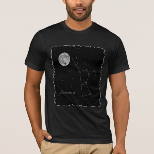 Orion constellation with full moon T_Shirt