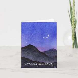 Orion & Crescent Moon Mountains Note Card