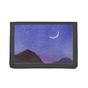 Orion & Crescent Moon Mountains Trifold Wallet