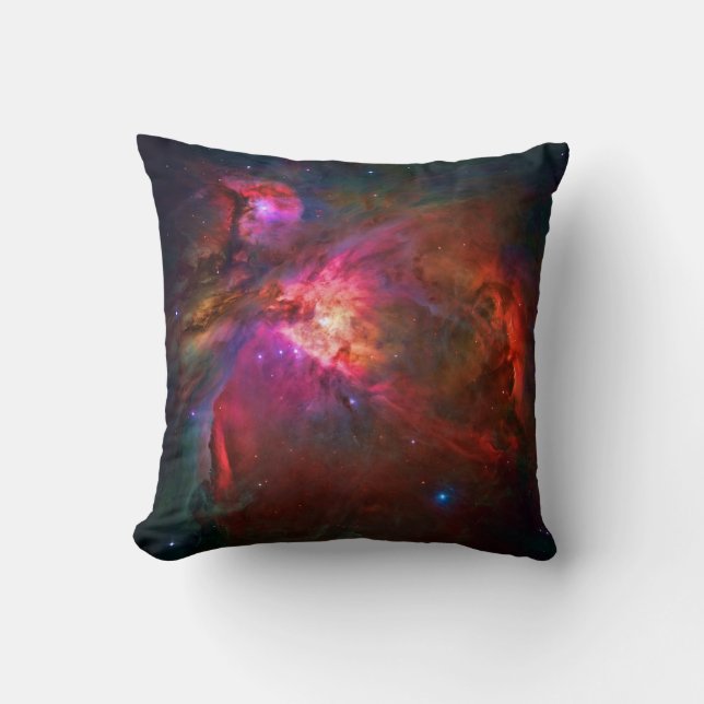 Orion Nebula and Trapezium Stars Throw Pillow (Front)
