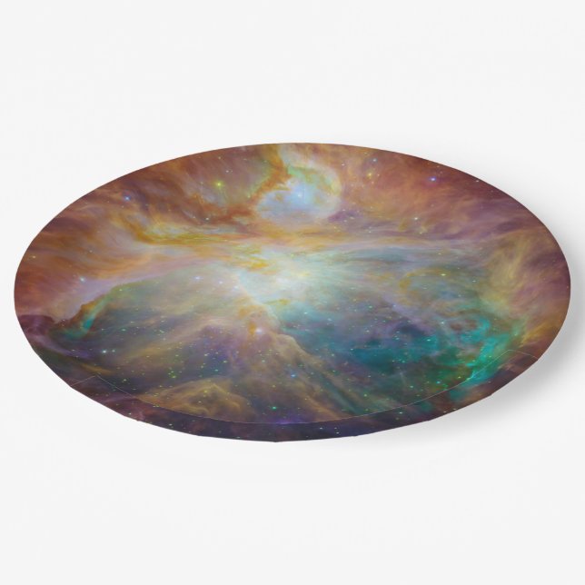 Orion Nebula Astronomy Photo Paper Plates (Angled)
