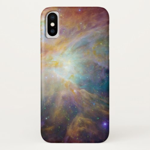 Orion Nebula Black Blue Orange Stars Galaxy iPhone XS Case