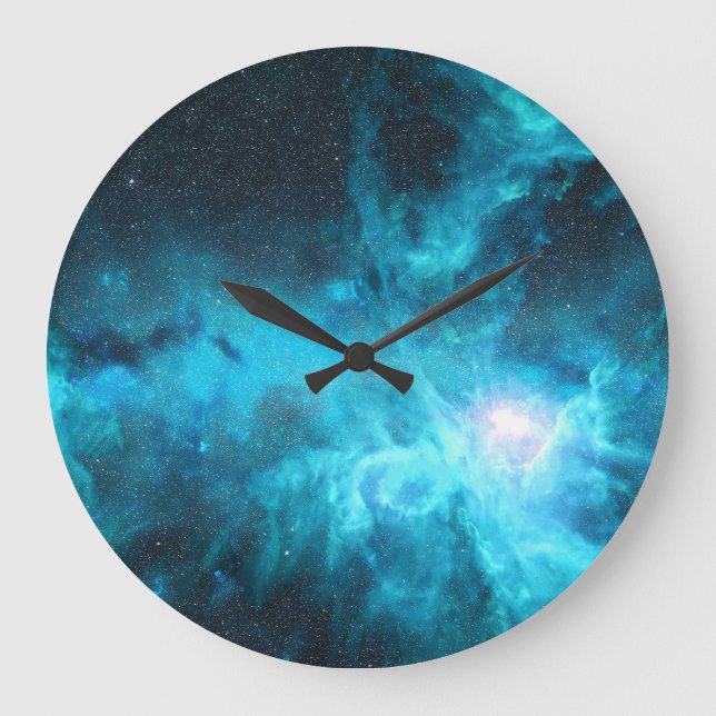 Orion nebula, blue light, astronomy. large clock (Front)