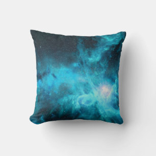 Orion nebula, blue light, astronomy. throw pillow