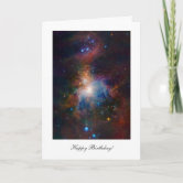 Wee Blue Coo Greetings Birthday Gift Space Infrared View Orion Nebula Sealed Greeting Card Plus Envelope Blank Inside Cadeau Espace Vue